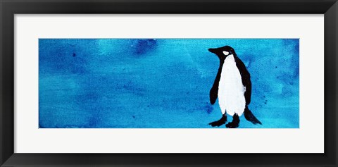 Framed Blue Penguin IV Print