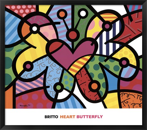 Framed Heart Butterfly Print
