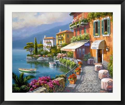 Framed Seaside Bistro Cafe Print