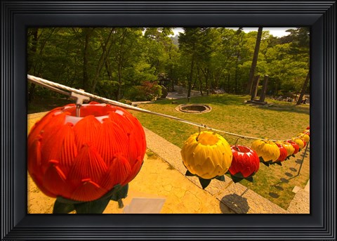 Framed Lanterns, Haeinsa Temple Complex, Gayasan National Park, South Korea Print
