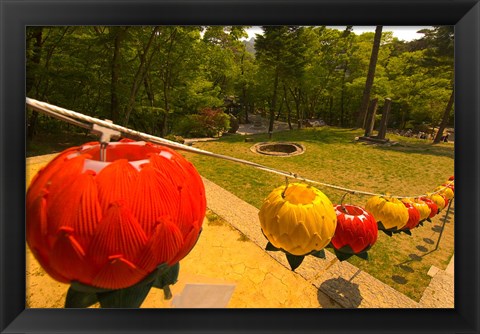 Framed Lanterns, Haeinsa Temple Complex, Gayasan National Park, South Korea Print