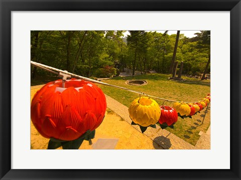 Framed Lanterns, Haeinsa Temple Complex, Gayasan National Park, South Korea Print