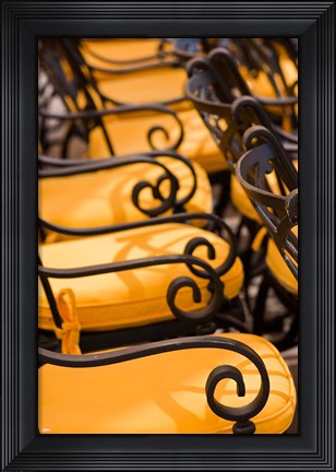 Framed Jordan, Aqaba, cafe chairs Print