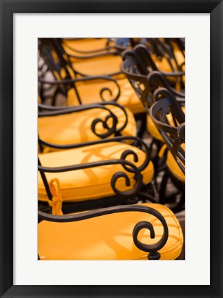 Framed Jordan, Aqaba, cafe chairs Print