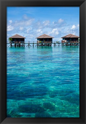 Framed Bungalows, Sipadan-Kapalai Dive Resort, Borneo, Malaysia Print