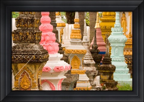 Framed Grave Stupas at Wat Si Saket, Vientiane, Laos Print