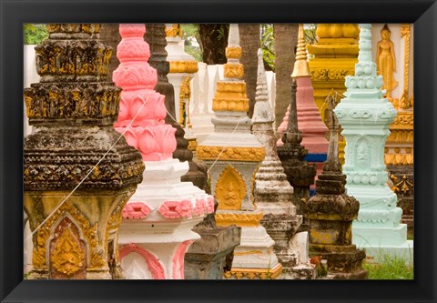 Framed Grave Stupas at Wat Si Saket, Vientiane, Laos Print