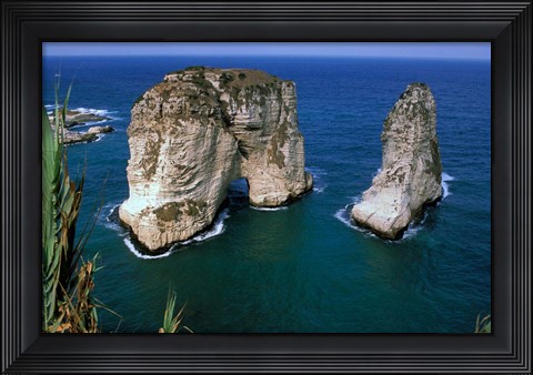 Framed Asia, Lebanon, Beirut, Coastal Pigeon Rocks Print