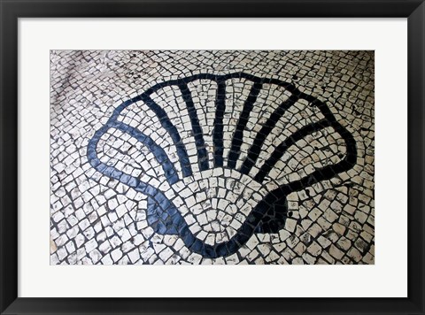 Framed China, Macau Portuguese tile designs - sea shell, Senate Square Print