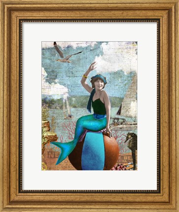 Framed Beach Mermaid Print