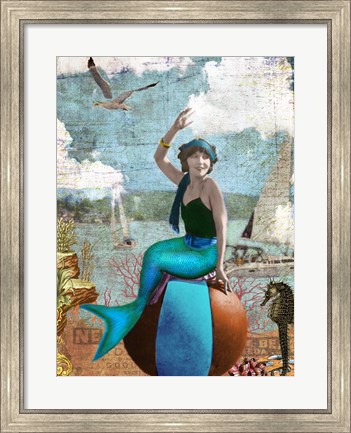 Framed Beach Mermaid Print