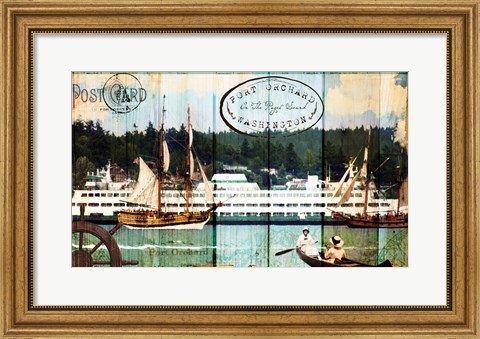 Framed Tall Ships On The Sound Print