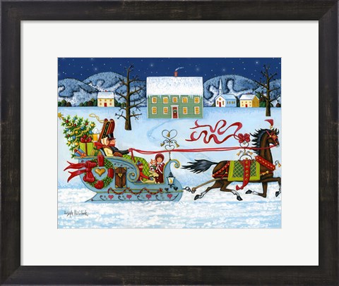 Framed Christmas Sleigh Print