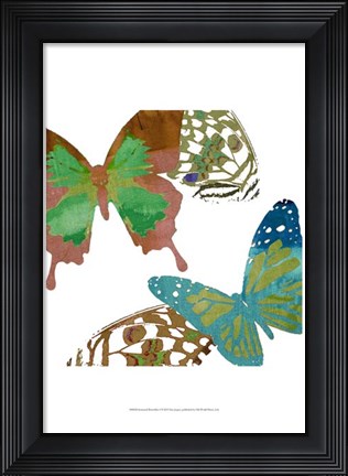 Framed Scattered Butterflies I Print