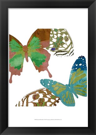 Framed Scattered Butterflies I Print