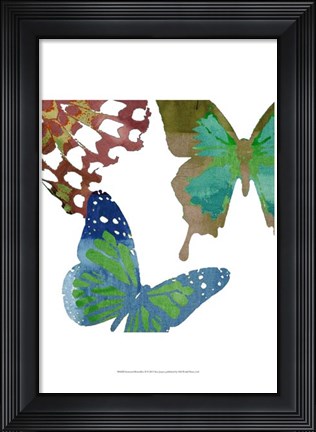 Framed Scattered Butterflies II Print