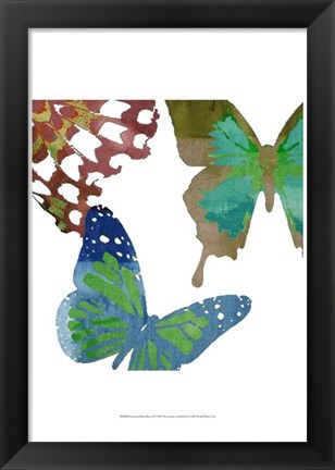 Framed Scattered Butterflies II Print