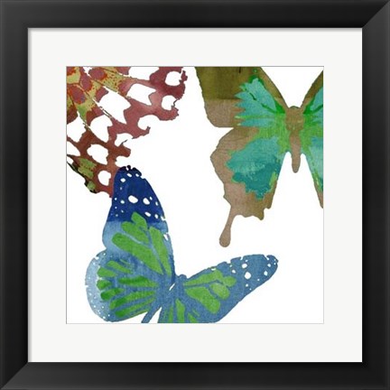 Framed Scattered Butterflies II Print