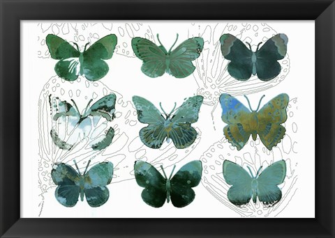 Framed Layered Butterflies I Print