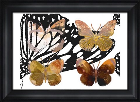 Framed Layered Butterflies III Print