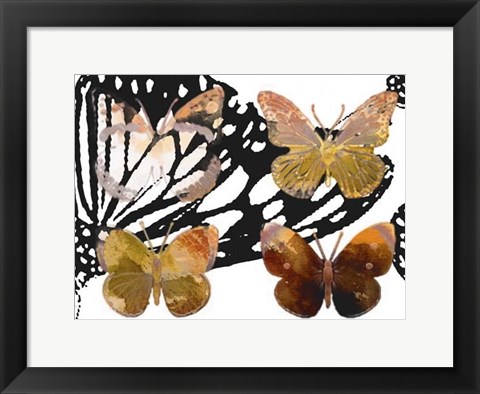 Framed Layered Butterflies III Print