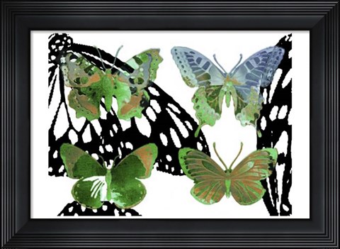 Framed Layered Butterflies V Print