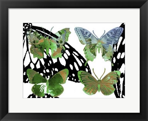 Framed Layered Butterflies V Print