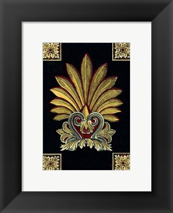 Framed Petite Finial on Black I Print