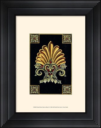 Framed Petite Finial on Black II Print