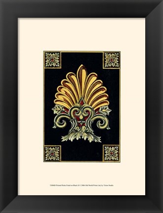 Framed Petite Finial on Black II Print