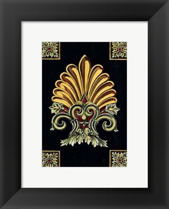 Framed Petite Finial on Black II Print