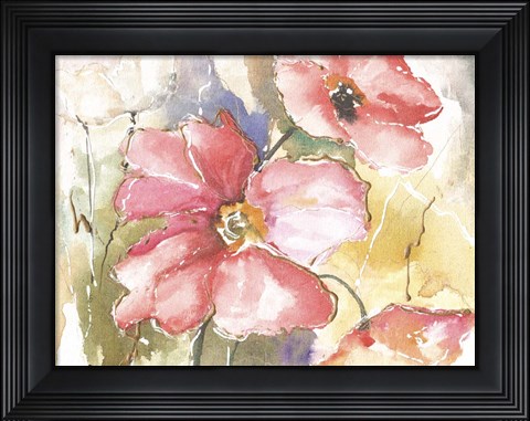 Framed Soft Poppies I Print