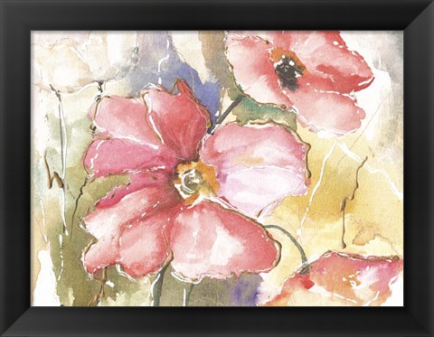 Framed Soft Poppies I Print