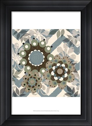 Framed Chambray Rosettes &amp; Finials I Print