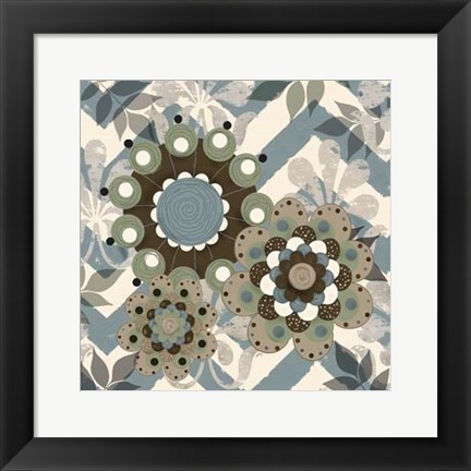 Framed Chambray Rosettes &amp; Finials I Print