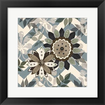 Framed Chambray Rosettes &amp; Finials II Print