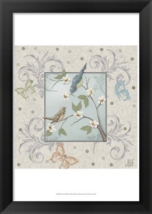 Framed Whimsical Birds I Print