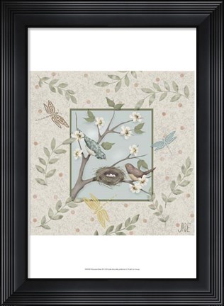 Framed Whimsical Birds II Print