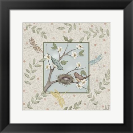 Framed Whimsical Birds II Print