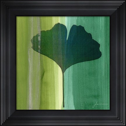 Framed Silver Leaf Tile I Print