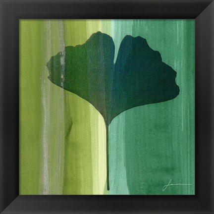 Framed Silver Leaf Tile I Print