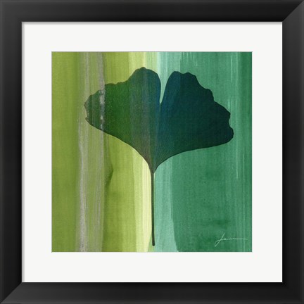 Framed Silver Leaf Tile I Print