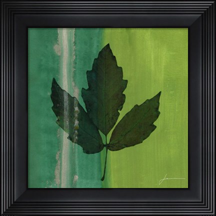 Framed Silver Leaf Tile II Print