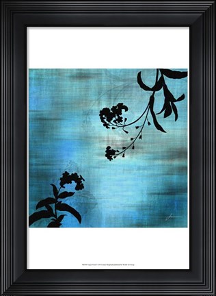 Framed Aqua Floral I Print