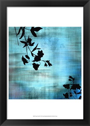 Framed Aqua Floral II Print