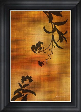 Framed Sepia Floral I Print