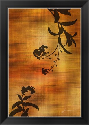 Framed Sepia Floral I Print