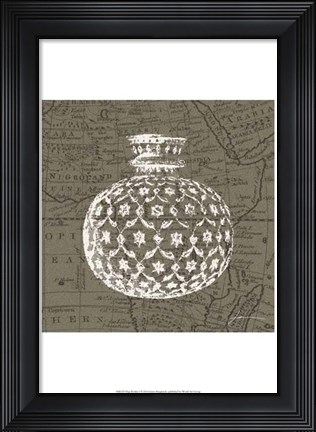 Framed Map Bottles I Print