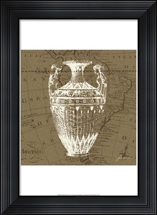 Framed Map Bottles II Print