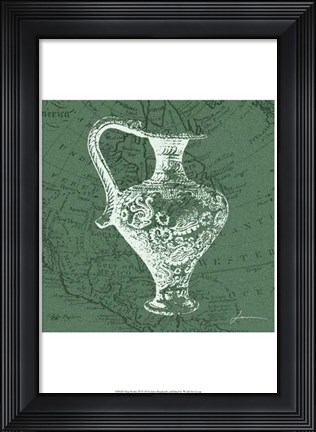 Framed Map Bottles III Print